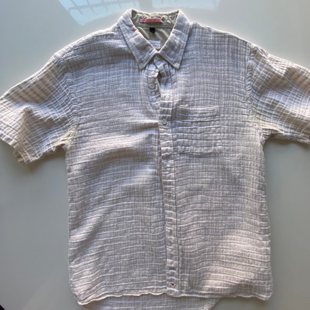 Men's Apolis White & Cream Striped Shirt